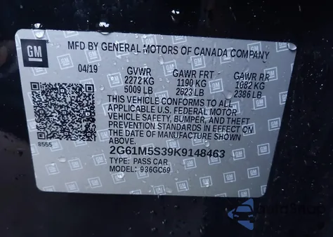 2019 Cadillac Xts Luxury из США, поврежденный, VIN 2G61M5S39K9148463